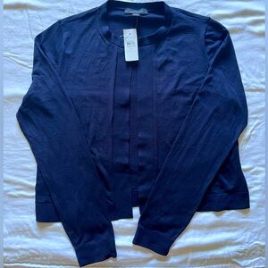 NWT Ann Taylor cropped cardigan blue M
